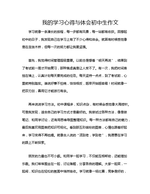 我的学习心得与体会初中生作文