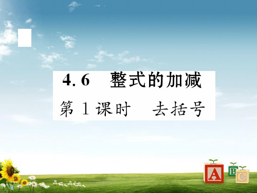七年级数学上册 4.6 整式的加减 第1课时 去括号课件 (新版)浙教版.精品