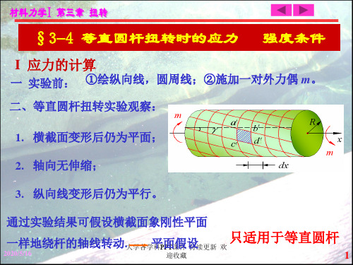 大学课件 等直圆杆扭转时应力