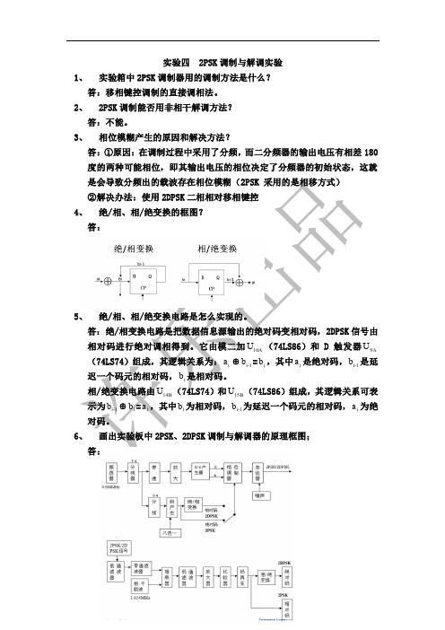 实验四  2PSK调制与解调实验