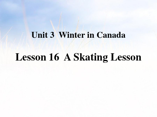 冀教版六年级英语上册课件Lesson 16  A Skating Lesson