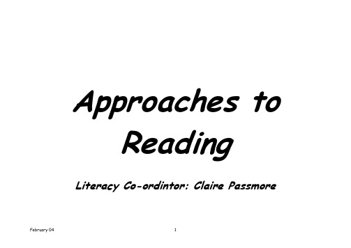 Approaches to Reading