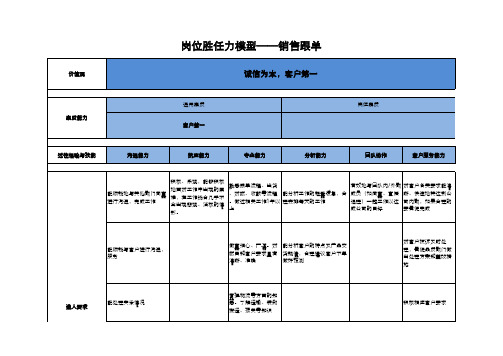 胜任力模型-销售跟单员