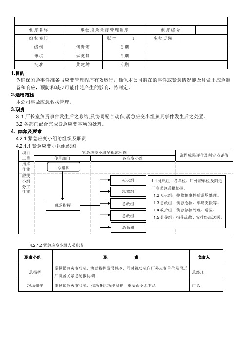 事故应急救援管理制度