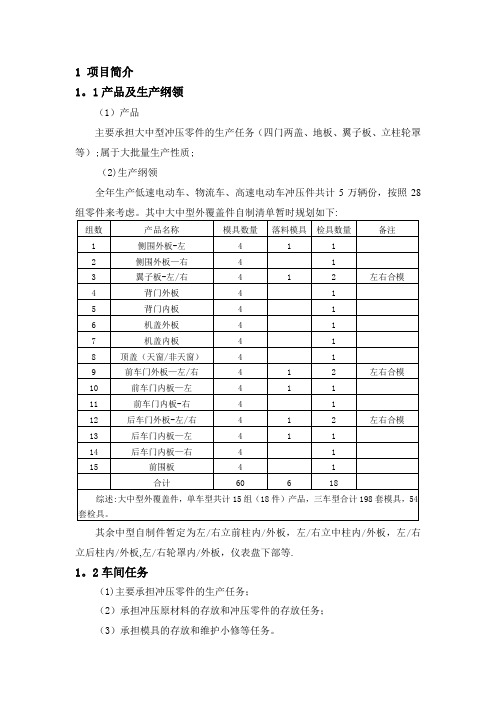 自动化冲压车间工艺(冲次计算、设备规格)