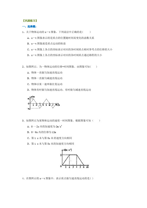 巩固练习_图像法解决直线运动问题 (基础)