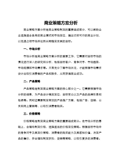 商业策略方案分析