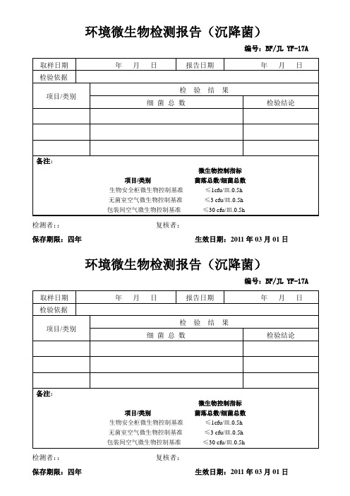 环境微生物检测报告