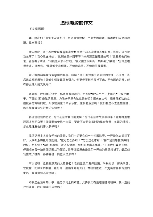 追根溯源的作文