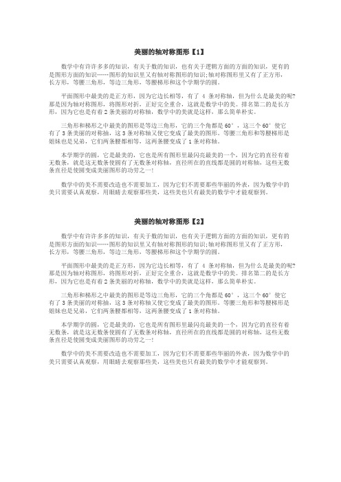 美丽的轴对称图形作文
