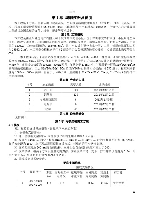 空心楼板GZ高分子空心内模专项施工方案