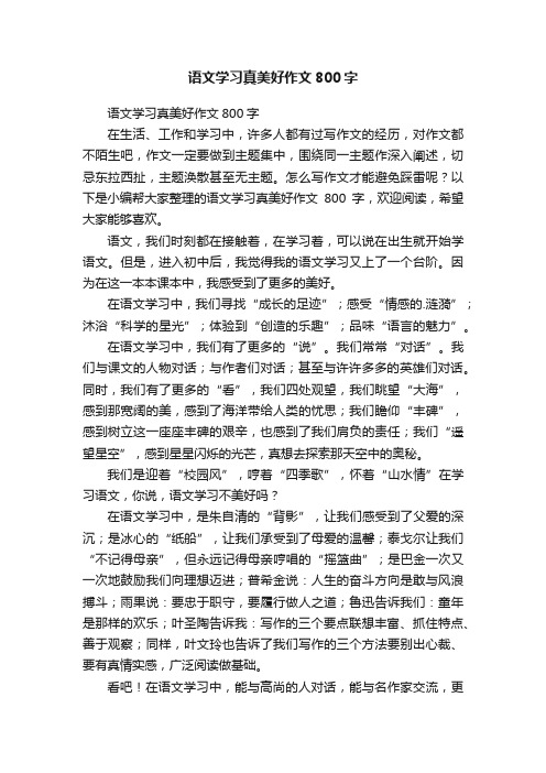 语文学习真美好作文800字