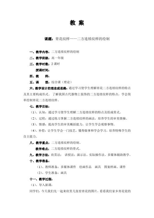 青花纹样——二方连续图案