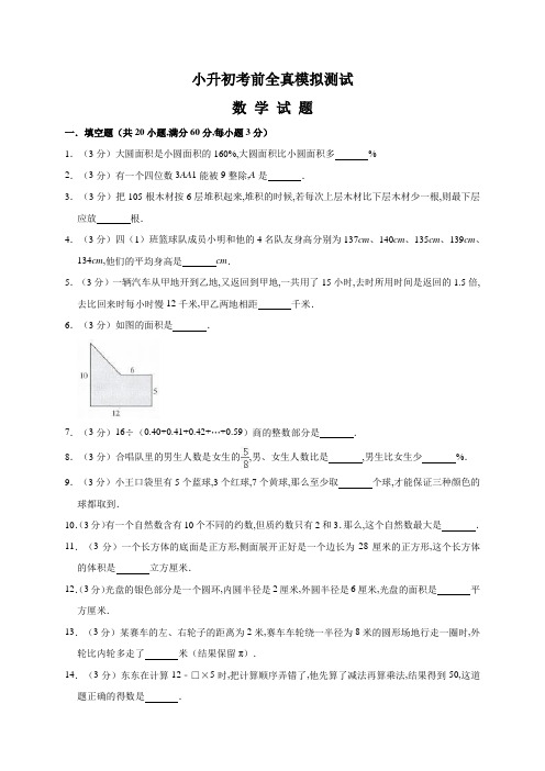 数学小升初押题试卷(含答案解析)