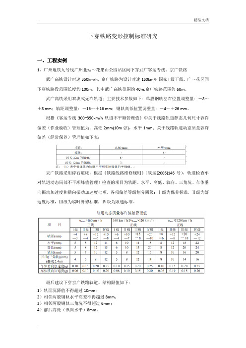 下穿铁路变形控制标准研究