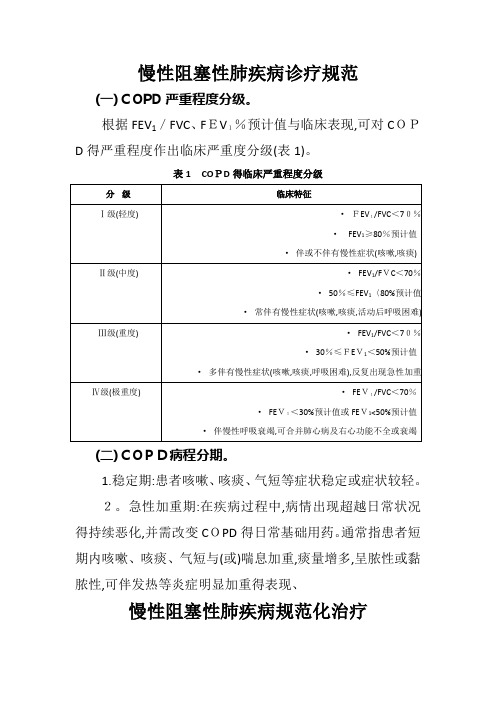 COPD分级及规范化治疗