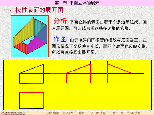 机械制图课件-第十一章 第2节 平面立体的表面展开