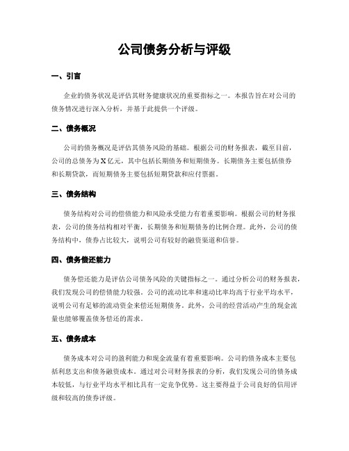 公司债务分析与评级