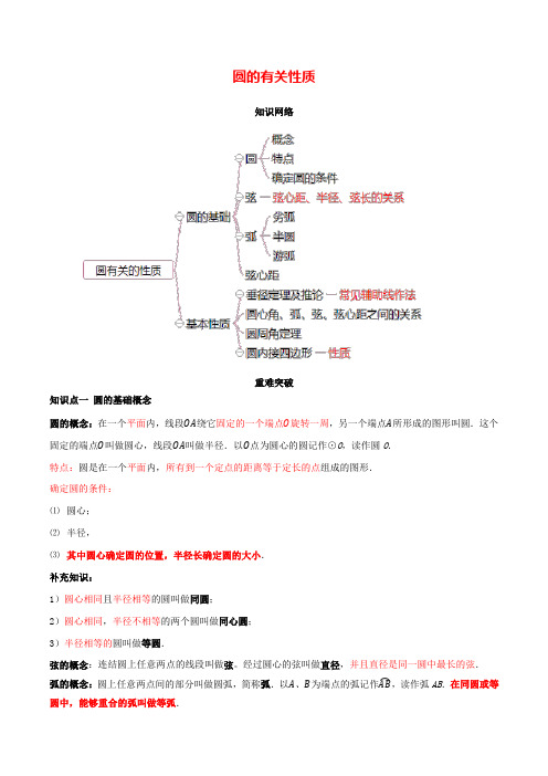 2019-2020学年人教版九年级数学上册期末考点大串讲：圆的有关性质