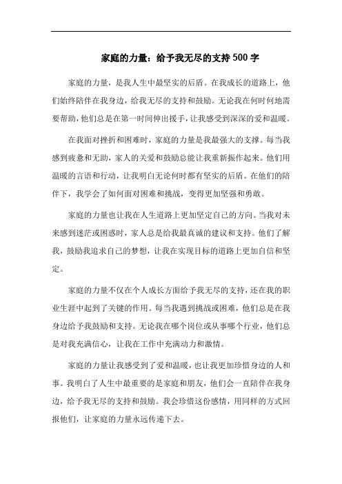 家庭的力量：给予我无尽的支持500字