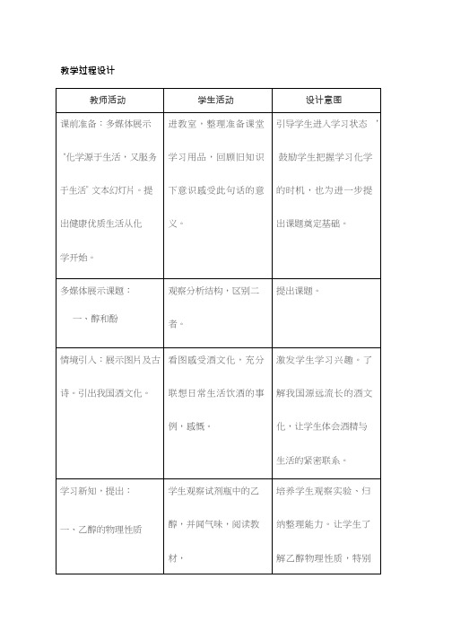 高中化学《醇和酚(11)》优质课教学设计、教案