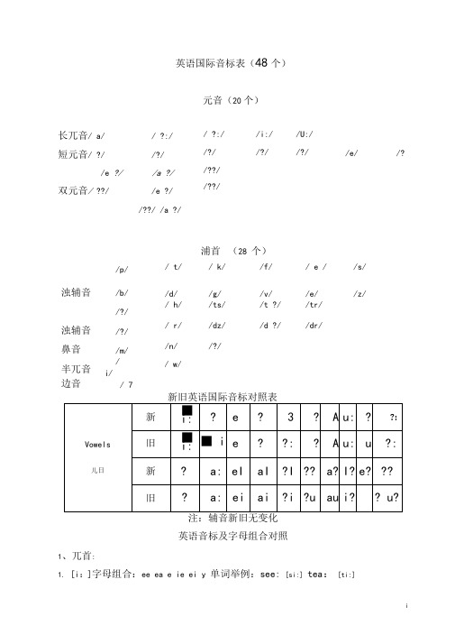 (完整版)国际音标打印版