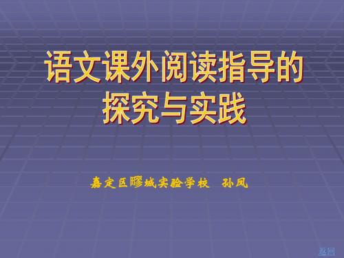 课外阅读指导的探索与实践PPT