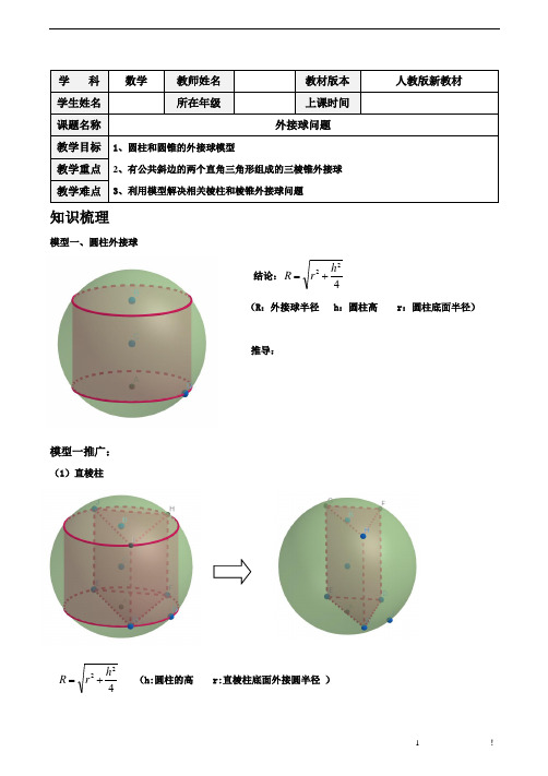 2022高考数学立体几何外接球专题(含解析)