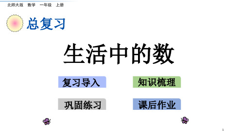 2019-2020年新北师大版一年级上册数学整理复习总复习全部教学课件优质课课件