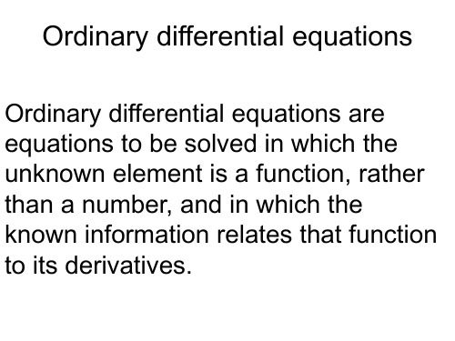 Ordinarydifferentialequations