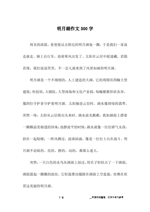 明月湖作文300字