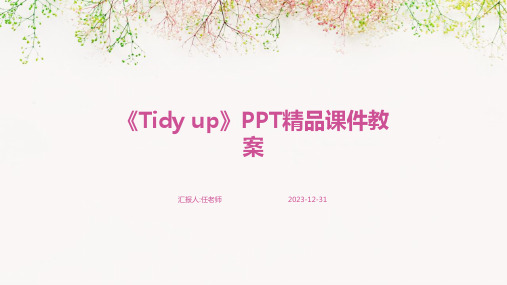 《Tidy up》PPT精品课件教案