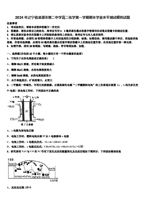 2024年辽宁省凌源市第二中学高二化学第一学期期末学业水平测试模拟试题含解析