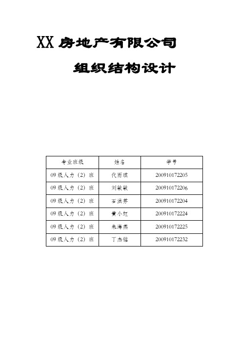 房地产工司的组织架构