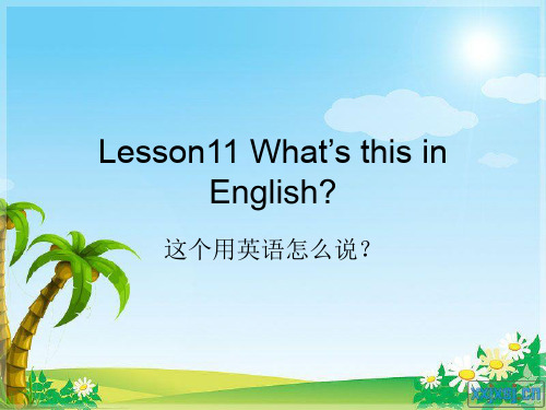 最新四年级英语上册 Lesson 11 What’s this in English2 科普版优选教学课件