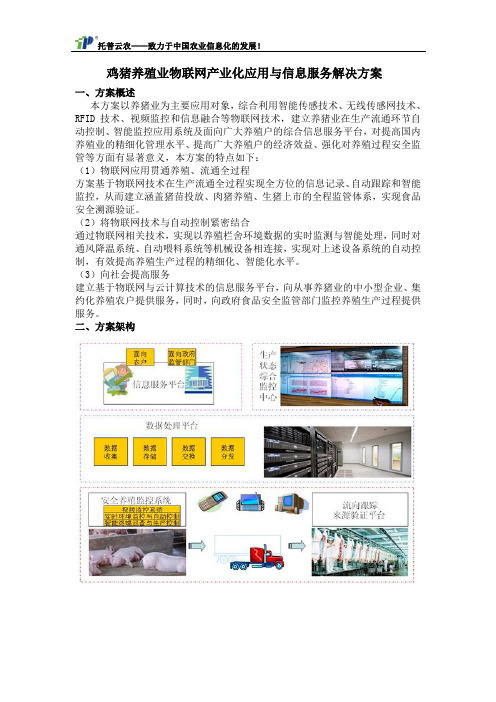 鸡猪养殖业物联网产业化应用与信息服务解决方案