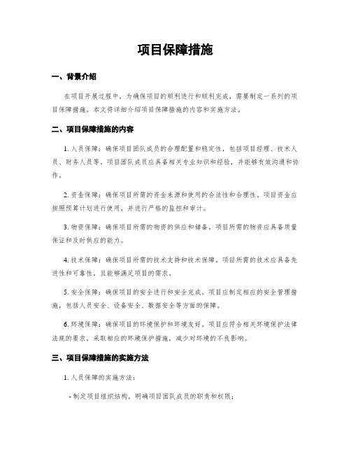 项目保障措施