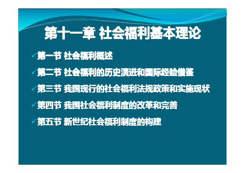 11第十一章  社会福利基本理论