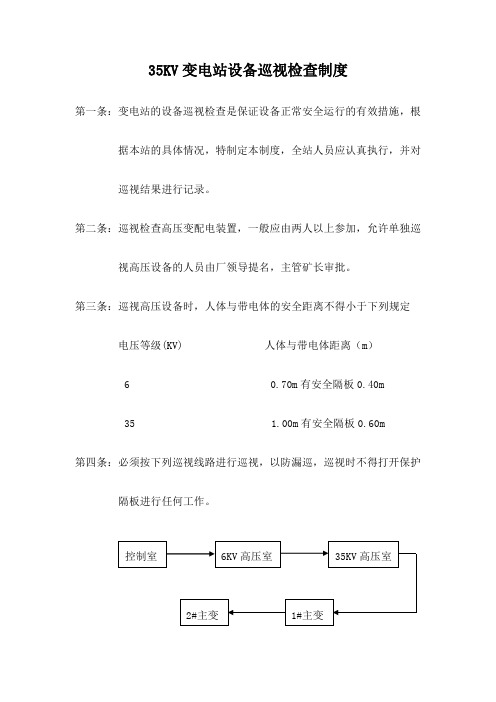 35KV变电站设备巡视检查制度