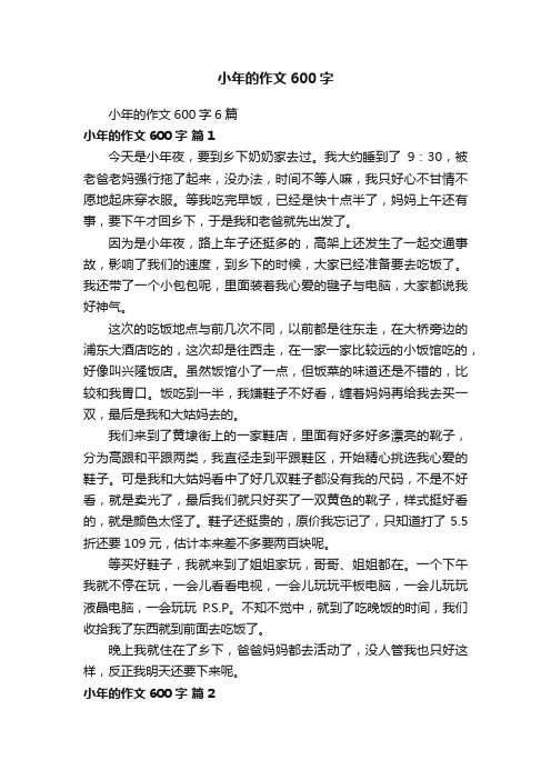 小年的作文600字6篇