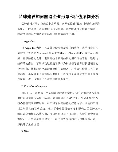 品牌建设如何塑造企业形象和价值案例分析