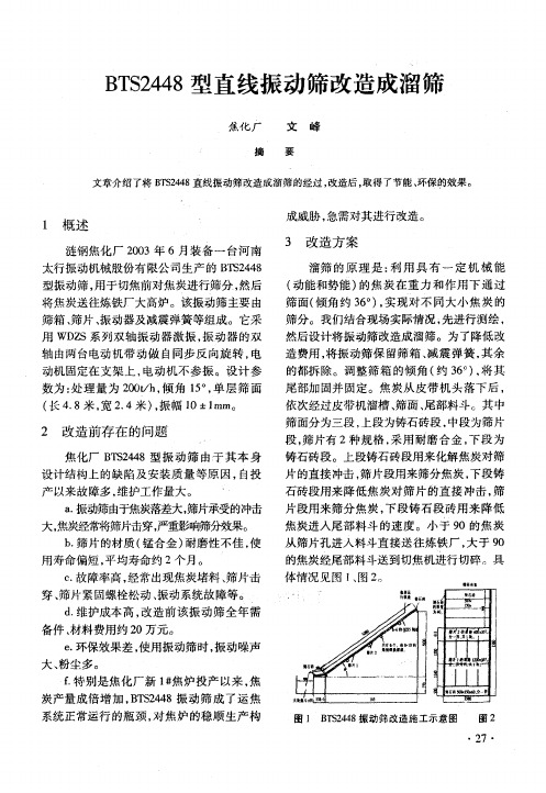 BTS2448型直线振动筛改造成溜筛