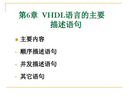 硬件描述语言第七讲 VHDL语言的主要描述语句