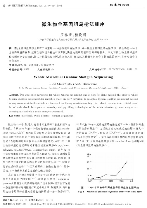 微生物全基因组鸟枪法测序 Whole Microbial Genome Shotgun Sequencing