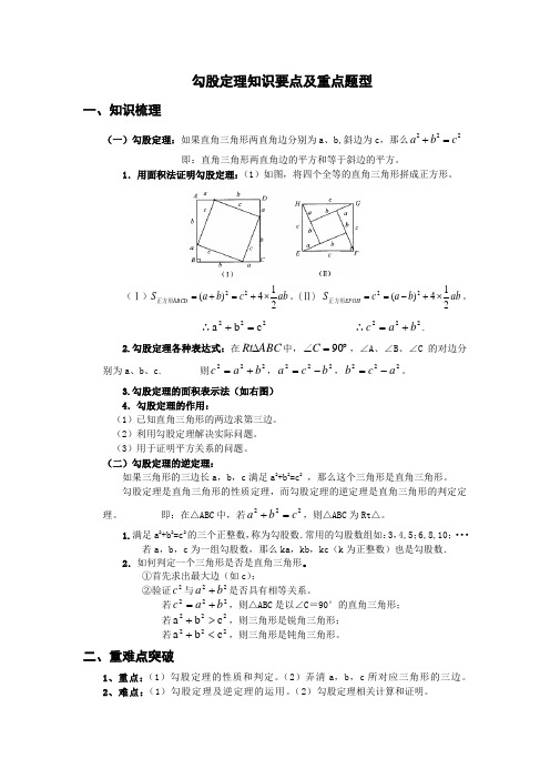 勾股定理知识要点及重点题型