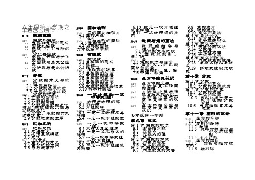 上海沪版初中数学目录