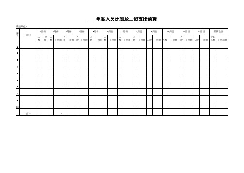 (最新)工资支出预算表(精品)