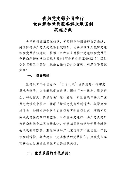 党组织承诺实施方案