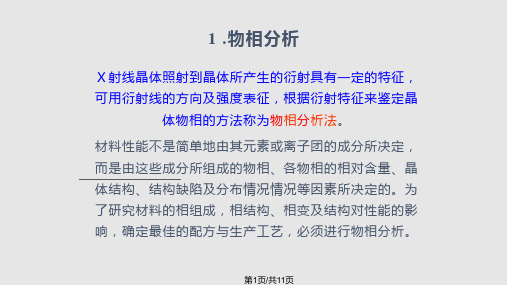 XRD物相分析原理及应用