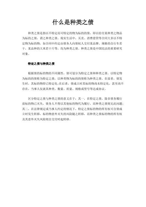 什么是种类之债